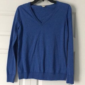 Blue v-neck cotton sweater